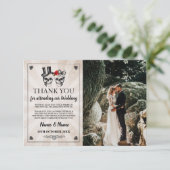 骷髅万聖節感謝結婚写真カード 招待状 (スタンド正面)