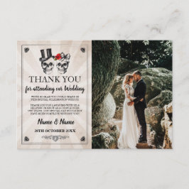 骷髅万聖節感謝結婚写真カード 招待状