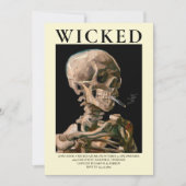 骷髅头像艺术品万圣节邀请函 招待状 (正面)