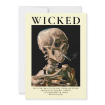 骷髅头像艺术品万圣节邀请函