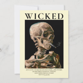 骷髅头像艺术品万圣节邀请函 招待状