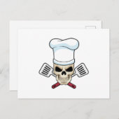 骸骨が料理帽を被ってコックとして ポストカード (正面/裏面)