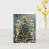 骸骨で木を飾る カード (黄色い花)