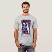 骸骨とユニコーン Audacity タロット Tシャツ (正面フル)