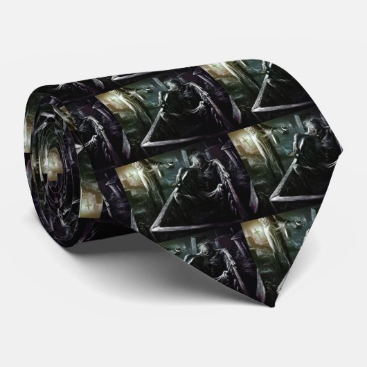 骸骨と棺桶に入った女 ネクタイ (ロール)