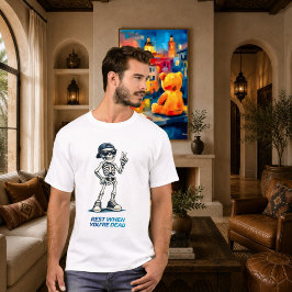 骸骨のビクトリーサイン 楽しいユーモアデザイン Tシャツ