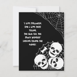 骸骨の山が潜むハロウィンの夜の不気味な雰囲気 シーズンカード