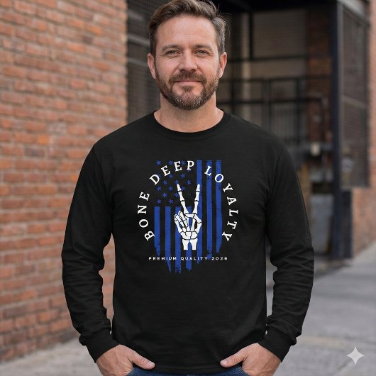 骸骨の手 アメリカ国旗 Tシャツ Bone Deep Loyalty