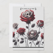 骸骨の新婦と新郎　灰色の花の結婚式 招待状 (裏面)