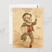 骸骨の新聞配達少年 ポストカード (正面/裏面)