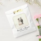 骸骨の花嫁と花婿のファンタジー ウェディング フェイバーバッグ (封をした状態)