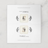 骸骨の花嫁と花婿　カラフルなおとぎ話のようなウェディング プレイスカード (外部開封)