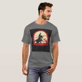 骸骨の馬 人間の骨格 馬に乗る 剣 b tシャツ (正面フル)