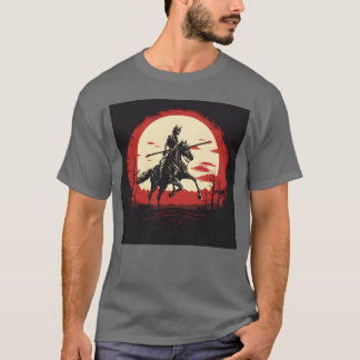 骸骨の馬 人間の骨格 馬に乗る 剣 b tシャツ