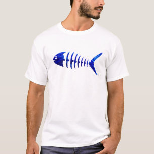 骸骨の魚と水の泡。おもしろい不気味魚 Tシャツ