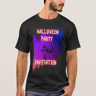 骸骨イラストのハロウィンパーティー用 Tシャツ