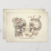 骸骨カップル 死者の日 リハーサルディナー 招待状 (正面/裏面)