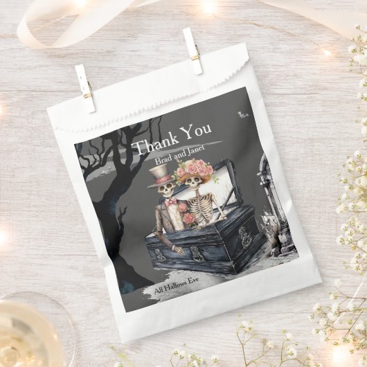 骸骨夫婦の感謝 フェイバーバッグ (クリップ留めされた状態)