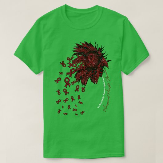 髄膜炎菌性髄膜炎認識度ヒマワリ小体 Tシャツ (デザイン正面)