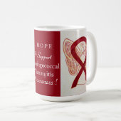 髄膜炎菌性髄膜炎認識度リボンマグカップ コーヒーマグカップ (正面右)