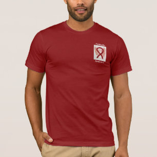 髄膜炎認識度リボンエンジェルカスタムーT型 Tシャツ