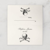 髑髏と交叉した骨のプレースカード エスコートカード アイボリー プレイスカード (外部開封)