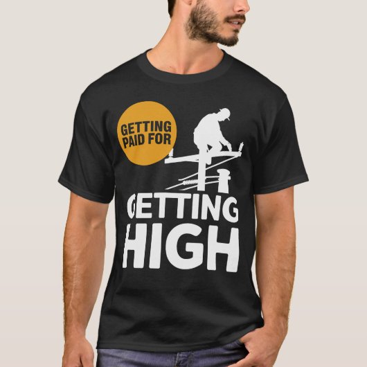 高いおもしろいために支払われるラインマンデザイン Tシャツ (正面)