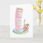 高いお誕生日ケーキカード カード (黄色い花)