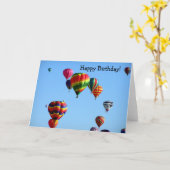 高いはえ: ハッピーバースデーカードans熱気Nalloons カード (黄色い花)