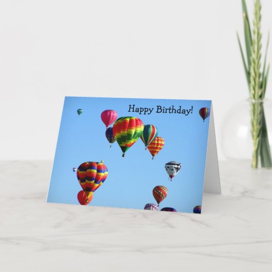 高いはえ: ハッピーバースデーカードans熱気Nalloons カード (正面)