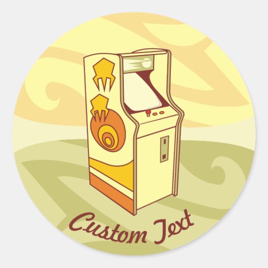 高いアーケードゲームコンソールクラシックラウンドステッカー ラウンドシール (正面)