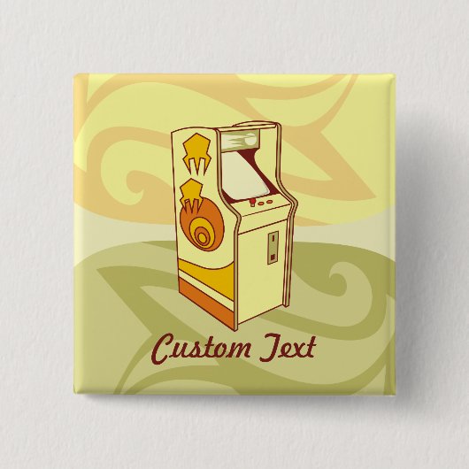 高いアーケードゲームコンソールボタン 缶バッジ (正面)