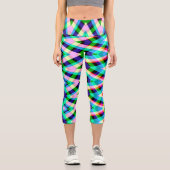 高いウェイストキャプリスはエレガント、ジグザグの設計 カプリレギンス (正面)