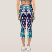 高いウェイストキャプリス、幾何ユニークデザイン カプリレギンス (裏面)