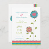 高いカラフル花日付はがきを保存 案内ポストカード (正面/裏面)