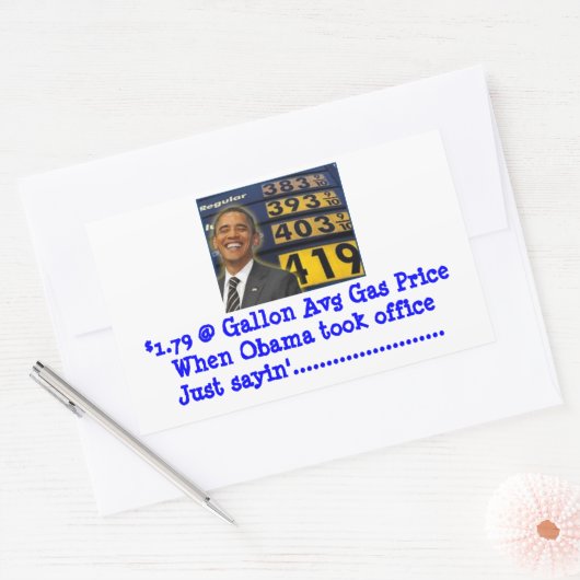 高いガス価格に抗議するガスポンプのシール 長方形シール (封筒)