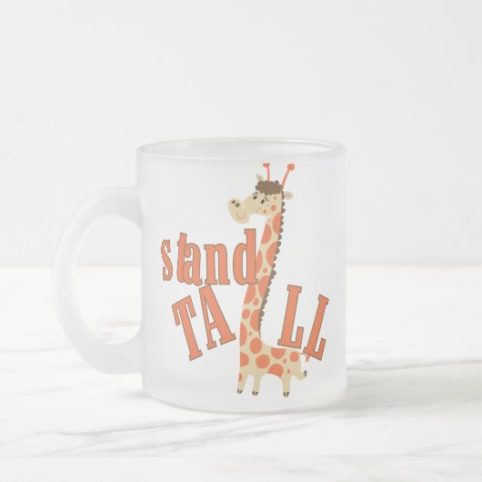 高いキリンの立場 フロストグラスマグカップ (左)