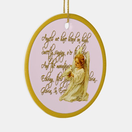 高いクリスマスの飾りで聞いた天使 セラミックオーナメント (右)