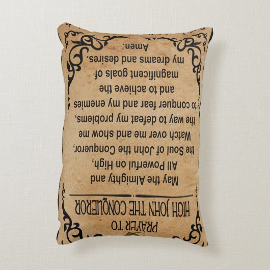 高いジョンへの祈りの言葉征服者の芸術の枕 アクセントクッション (裏面(縦))