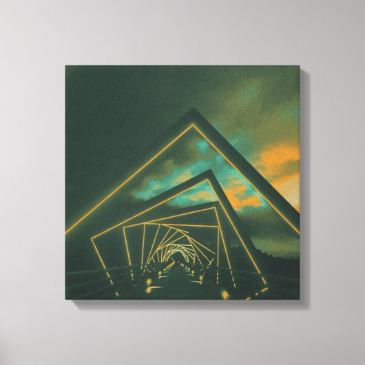 高いトレッスルトレイル橋 キャンバスプリント (正面)