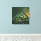 高いトレッスルトレイル橋 キャンバスプリント (インサイチュ (ウッドフロア))