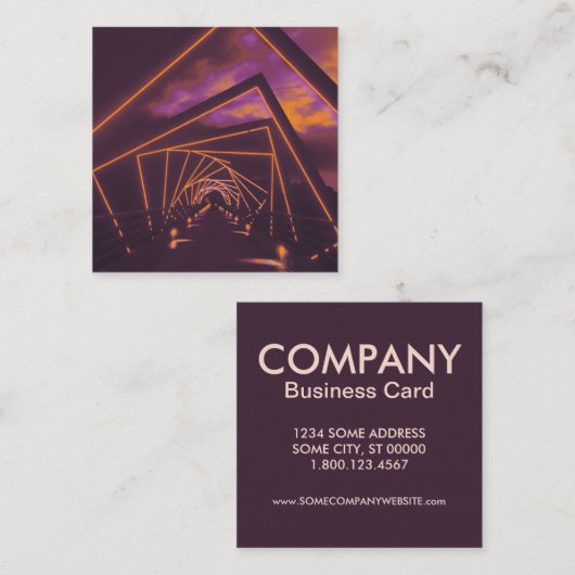 高いトレッスルトレイル橋 スクエア名刺 (正面/裏面)