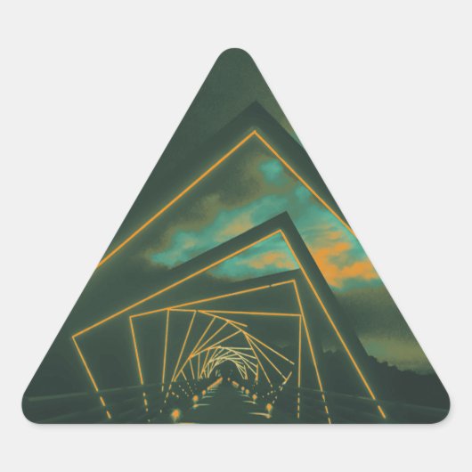 高いトレッスルトレイル橋 三角形シール (正面)