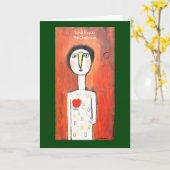 高いハートを持つ カード (黄色い花)