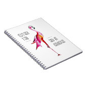 高いフラミンゴの立場はすばらしくおもしろいなことわざのギフトです ノートブック (右側)