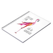 高いフラミンゴの立場はすばらしくおもしろいなことわざのギフトです ノートブック (左側)