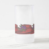 高いブロケードの赤い帽子ガラスのマグ フロストグラスビールジョッキ (中央)