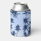 高いヤシの木、青澄んい空。 缶クーラー (缶裏面)