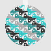 高い上のティール（緑がかった色） n黒い靴 オーナメント (裏面)