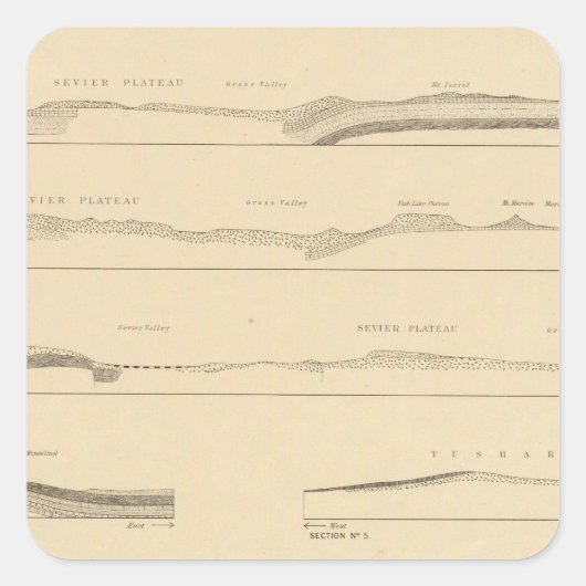 高い台地ユタ州を通る構造物セクション スクエアシール (正面)